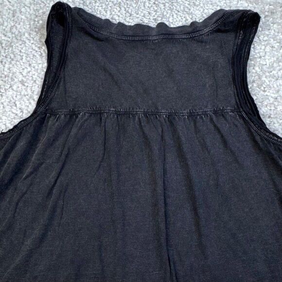 Anthropologie Daily Practice Ritchie V-Neck Tank Top Black Acid Wash - Picture 8 of 9